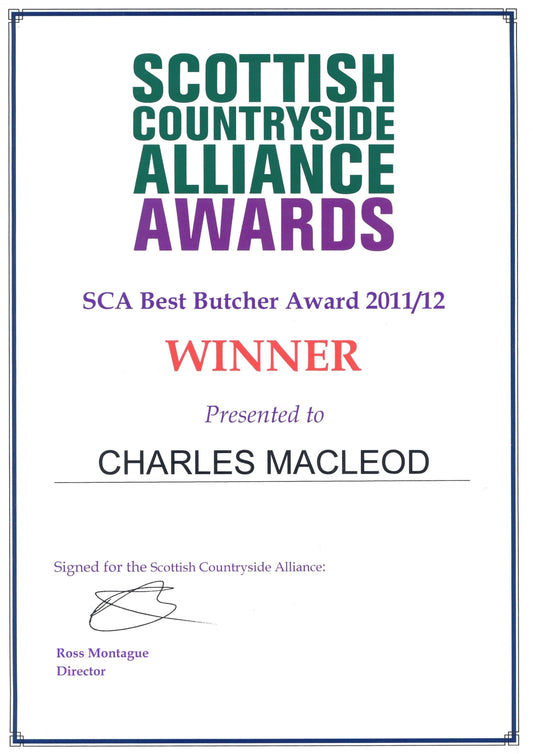 Scottish Countryside Alliance Awards - Best Butcher 2011/12